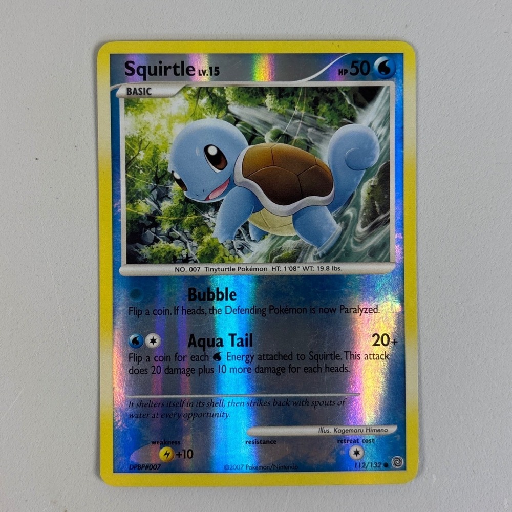 Pokemon Squirtle 112/132 Reverse Holo Diamond & Pearl Secret Wonders 2007 Card